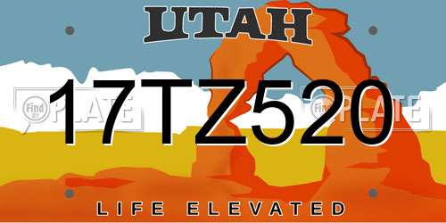 17TZ520 Utah License Plate