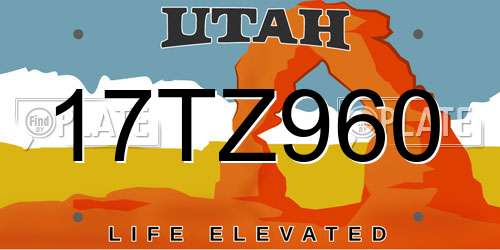 17TZ960 Utah License Plate