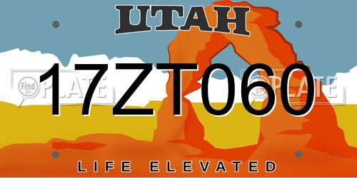 17ZT060 Utah License Plate