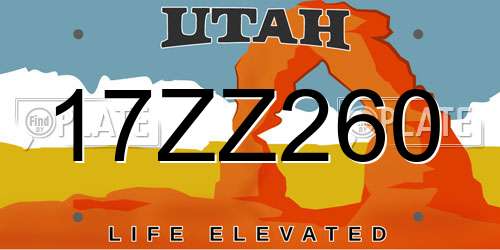 17ZZ260 Utah License Plate