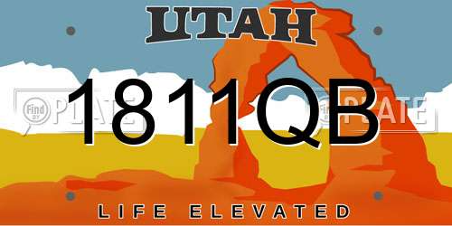 1811QB Utah License Plate
