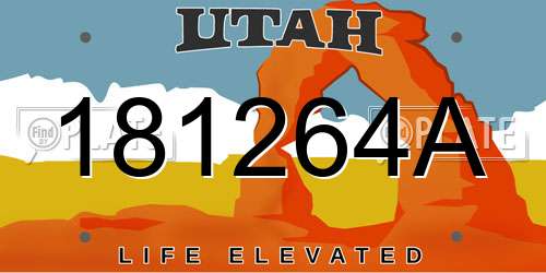 181264A Utah License Plate