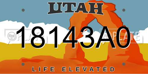 18143A0 Utah License Plate
