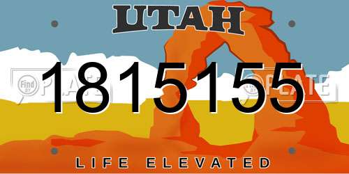 1815155 Utah License Plate