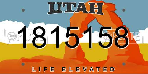 1815158 Utah License Plate
