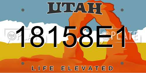 18158E1 Utah License Plate