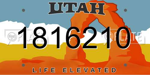1816210 Utah License Plate