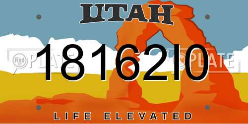 18162I0 Utah License Plate