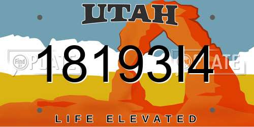 18193I4 Utah License Plate
