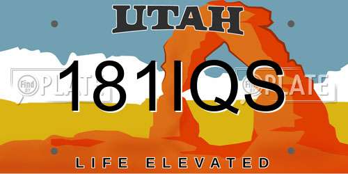 181IQS Utah License Plate