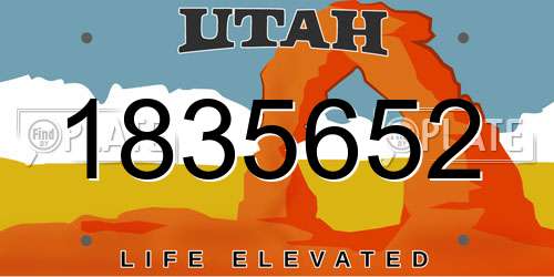 1835652 Utah License Plate