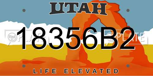 18356B2 Utah License Plate