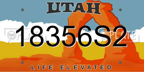 18356S2 Utah License Plate