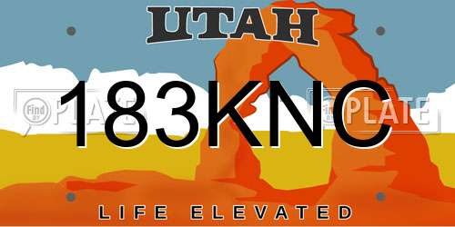 183KNC Utah License Plate