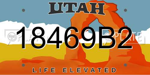 18469B2 Utah License Plate