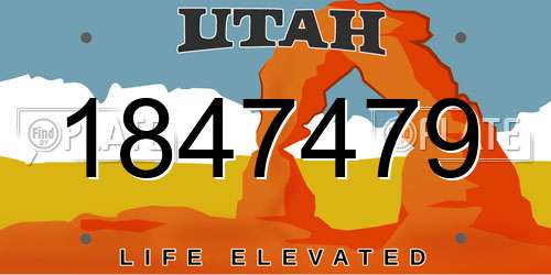 1847479 Utah License Plate