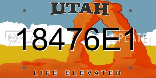 18476E1 Utah License Plate