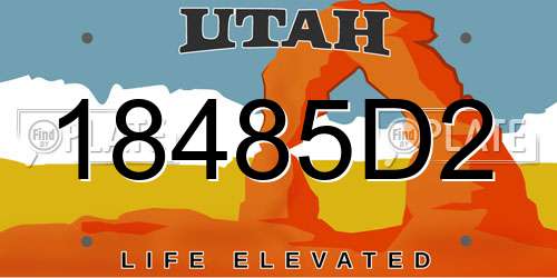 18485D2 Utah License Plate