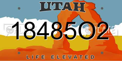 18485O2 Utah License Plate
