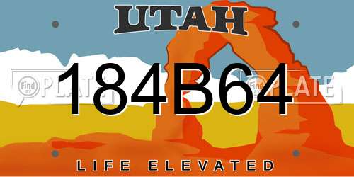 184B64 Utah License Plate
