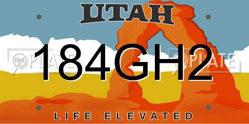 184GH2 Utah License Plate
