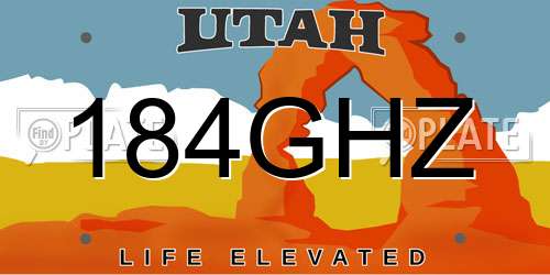 184GHZ Utah License Plate