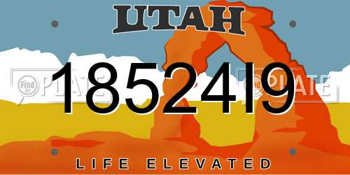 18524I9 Utah License Plate