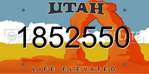 1852550 Utah License Plate