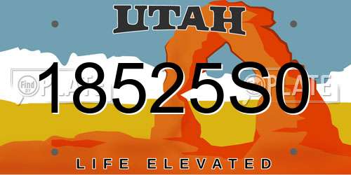 18525S0 Utah License Plate