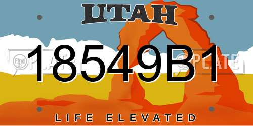 18549B1 Utah License Plate