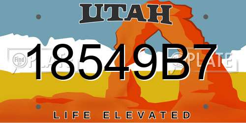 18549B7 Utah License Plate