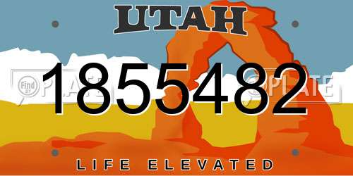 1855482 Utah License Plate