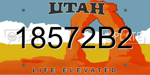 18572B2 Utah License Plate
