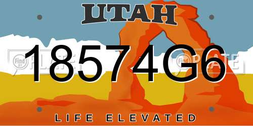 18574G6 Utah License Plate