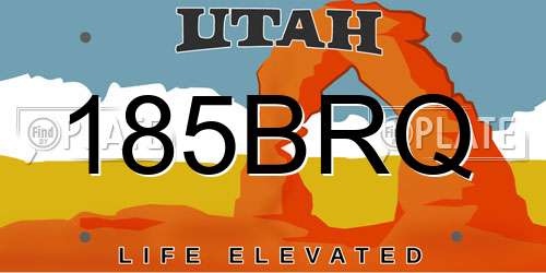 185BRQ Utah License Plate