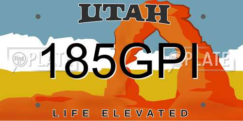 185GPI Utah License Plate