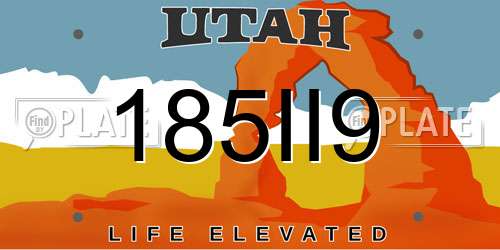 185II9 Utah License Plate
