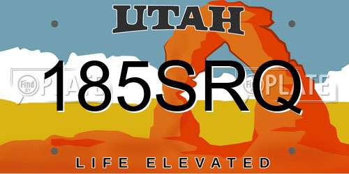 185SRQ Utah License Plate