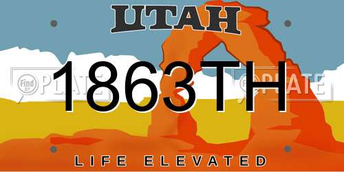 1863TH Utah License Plate