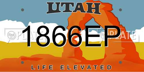 1866EP Utah License Plate