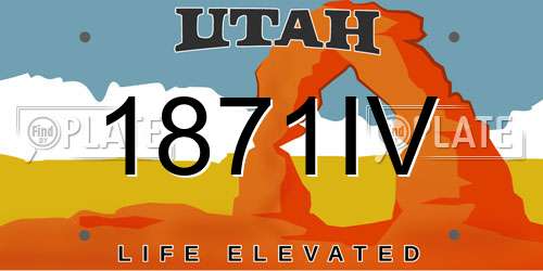 1871IV Utah License Plate