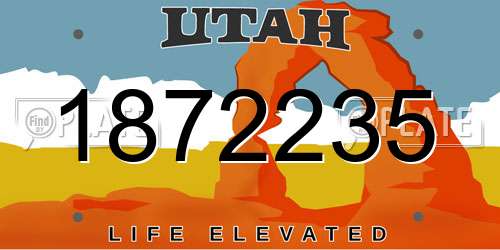 1872235 Utah License Plate