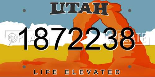 1872238 Utah License Plate
