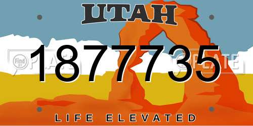 1877735 Utah License Plate