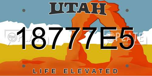 18777E5 Utah License Plate