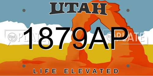 1879AP Utah License Plate