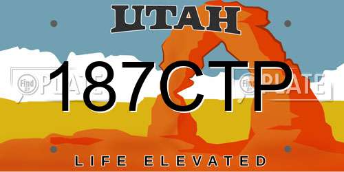 187CTP Utah License Plate