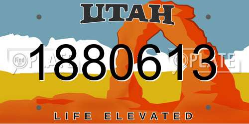 1880613 Utah License Plate