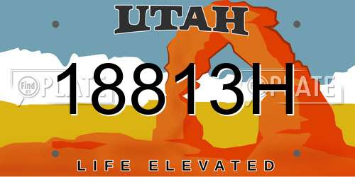 18813H Utah License Plate