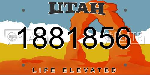 1881856 Utah License Plate